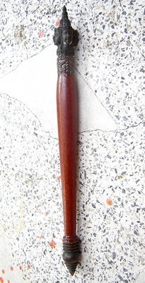 Mai Kroo Maha Prohm Jadturapakdtr (four faced Brahma Wand 11 Inch) - Luang Phu Hmun Thidtasilo - Wat Ban Jan - 2546 BE  (Extremely rare! 499 Made)