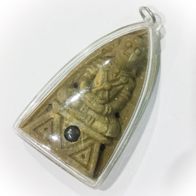 Pra Ngang Maha Saneh Ongk Kroo - Pim Yai (large size) - Nuea Pong Maha Sanaeh + 3 Takrut + Pratat + Lek Lai - Ajarn Kom Traiwaet - 7 x 4 Cm