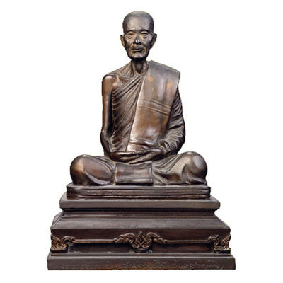 Luang Phu To 125th Anniversary Bucha Statue 10 x 15 Inch Bucha Statue Sacred Powder and Monk Coin Insert - 125 Made - Blessing Ceremony at Wat Tham Singto Tong with 125 Monks