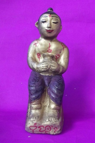 Kumarn Tong Nang Gao Ee (Hilltribe Kumarn sitting on chair) 8 Inches high - Nuea Pong Khee Tao Dek - Bone Powders and Sacred Earths - Luang Por Kane - Wat Koh Phu