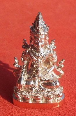 Pra Kring Rakang Luang - Nuea Nava Gae Ngern (9 metals and Silver) with Gold Micron Casing - Kroo Ba Aryachat - Wat Saeng Gaew Potiyan 1.9 x 3 Cm Pra Kring Rakang Luang - Nuea Nava Gae Ngern (9 metals and Silver) with Gold Micron Casing - Kroo Ba Aryachat - Wat Saeng Gaew Potiyan 1.9 x 3 Cm