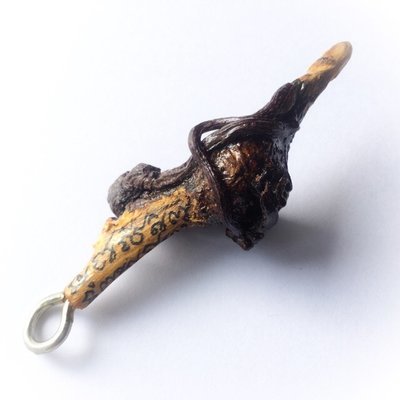 Palad Khik Mai Ga Fak Rak-Hnun 2.5 Inches - Sacred Tree Phallic with Khom Spell Inscription Hand Inscribed by Luang Por Prohm Wat Ban Suan