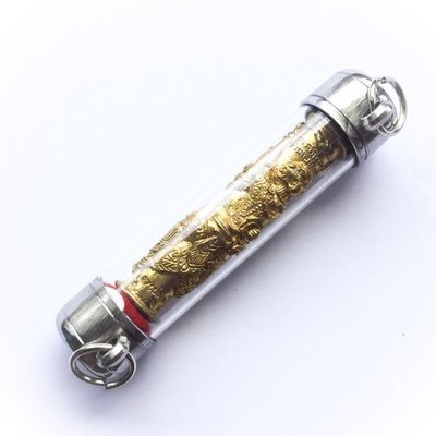 Takrut Lor Hanuman Jab Hlak Sip Gorn Song Rit (10 arms Hanuman grabbing pillar - Keeper of Justice and Peace, Weapon Protector - Police Amulet) - Pra Ajarn Pakorn - Wat Tham Pha Daen (Sakon Nakorn)