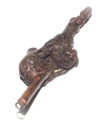 Palad Khik Mai Ga Fak Rak Koon - 5.5 Inches - Sacred Tree Phallic with Khom Spell Inscription by Luang Por Prohm Wat Ban Suan