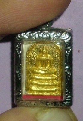 Pra Somdej Pim Gao Hnaa Sap Mongkol with gold leaf pasting and Takrut in base, 2537 BE - Luang Por Pae - Wat Pikul Tong - Fancy Case included