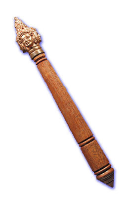 Kata Prohm (Ritual 4 faced Brahma Sceptre) 6 Inches Long Sacred Wood handle Sacred Bronze head - 'Jong Samrej' Edition 2555 BE - Luang Phu Hongs