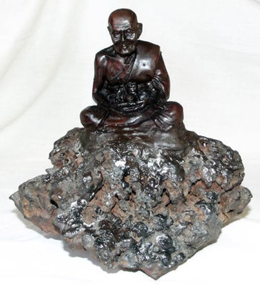 Luang Por Tuad sitting on Lek Lai Adamantine substance - Bucha Statue 6 x 6.2 Inches - Blessed by the Top Khao or Master Monks only 2 ever made