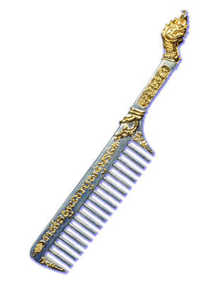 Hwee Maha Mongkol (Large 12 Cm) Money Comb of Great Blessings with Naga Head Handle - Nuea Ngern Tong (Bronze + Silver-Gold Plating) - Luang Phu Maha Kam Daeng  - Sadta Mongkol Edition 2555 BE