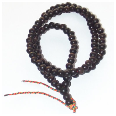 Prakam Suad Montr Bhavana - High Quality Buddhist Prayer Bead Rosary for Chanting and Meditation (Medium Size Beads) - made from Holy Wood - 108 Beads