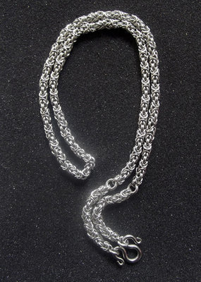Medium Thick Gauge Stainless Steel Knotted Rope Style Neck Chain for One to Three Amulets - 24 Inches Long