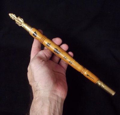 Kata Sri Maha Prohm (Brahma Wand) - Nuea Mai Saksit - Magic Wand made from Holy Wood - Luang Por Prohm (Khao Or Master) 12 Inches Long - Wat Ban Suan 2555 BE
