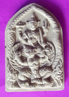 Pra Narai Song Krut Chut Pised Maha Amnaj Serm Duang - Vishnu Riding Garuda Steed and Nagas Escorting - Nuea Pong Toop + Takrut + Relic insert, Hand made Khmer Spell Inscription - Luang Phu Kampant