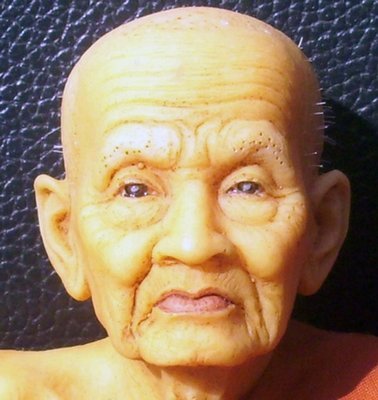 Luang Por Tuad Bucha statue realistic wax figurine - 6 inch high