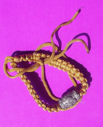 Look Sakot Khor Mer Nang Pim  Prai Spirit in bead Takrut bracelet for riches and protection, winning punitive disputes - Run Sao Ha 2553 BE - Luang Phu Ap