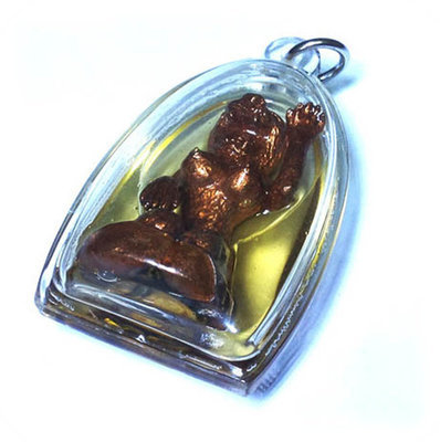 Nang Paya Suea Saming Dtabpob Hyuea  Ongk Kroo- Were Tigress Ruesi Beckoning its Prey - Loi Ongk Statuette in Tiger Oil  - Pra Ajarn Somchart