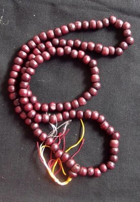 Prakam Suad Montr Bhavana Kata (Buddhist Prayer bead Rosary for Chanting and Meditative Practice) made from Tamarind Wood 108 Beads