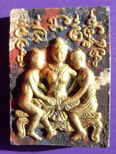 Pong Sanaeh Jantr Nang Taep Apsorn Yoni (Apsara Maiden Yoni Deva) &#39;Ongk Kroo Pised&#39; (Special Masterpiece Version) - 10 Silver Takrut + 2 Real Pearls - Luang Por Goey Chutimunto