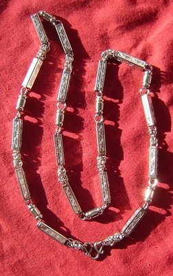 Stainless Steel Neck Chain for Amulets - thick gauge rectangular - from 1 to 9 amulets attachable 30 Inches long - price includes postage