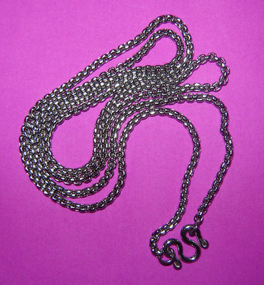 Stainless Steel Ladies Neck Chain for Amulets - fine gauge double link - for 1 single amulet 24 Inches long - price includes postage