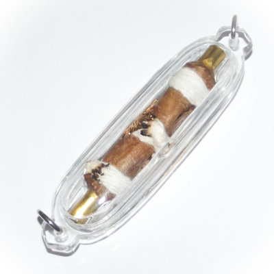 Takrut Hnang Wua Ler Tang Jet - (casing included) - Protective + Lucky Alpha Bull Hide spell - Ajarn Apichai Decha