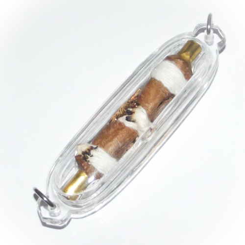 Takrut Hnang Wua Ler Tang Jet - (casing included) - Protective + Lucky Alpha Bull Hide spell - Ajarn Apichai Decha