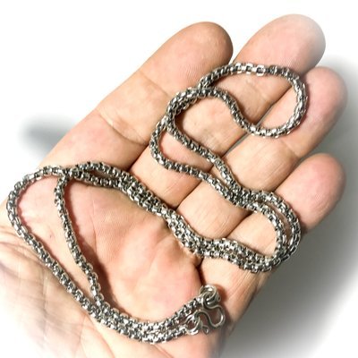 Stainless Steel 24 Inch Unisex Neck Chain 3 mm Gauge for 1 Single Amulet Rounded Square Link
