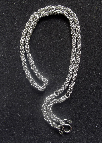 Medium Thick Gauge Stainless Steel Knotted Rope Style Neck Chain for One to Three Amulets - 24 Inches Long