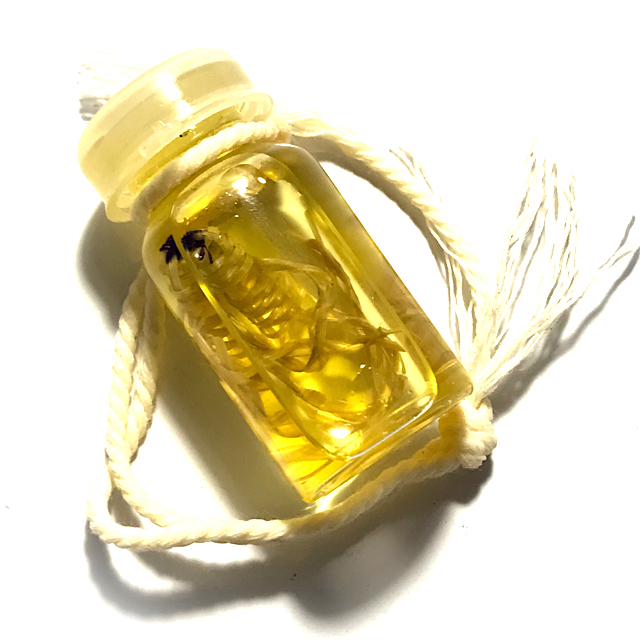 Hun Payont Chae Nam Man Prai Nang Dtanii Wai Kroo 2556 BE - Golem Soldier in Banana Tree Lady Ghost Oil  - Luang Phu Bpun Tammabalo