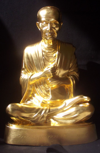 Roop Muean Somdej Pra Puttajarn (Dto) Prohmrangsri - 9 Inch Base 14 Inches High - Sacred Bronze with 24 Karat Gold Leaf covering - Wat Rakang Kositaram 2555 BE only 59 statues made