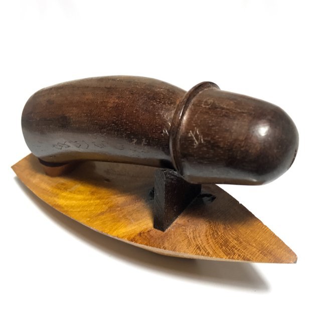 Sampao Palad Khik Por Khun Tale 4.5 Inch Lingam on Merchant Boat - Made from Uposadha Pillars of Wat Gaew Jaroen - Luang Por Maha Surasak