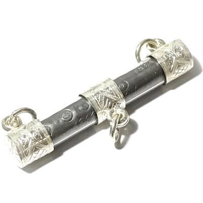 Takrut Taep Jinda Solid Silver Custom Casing 3 Rings Nam Man Prai Monks Hair Civara Robe Filled Luang Por Rat