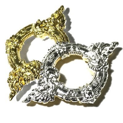 Buang Nakabat Magic Naga Sling for Gambling, Business + Banishing Black Magick - 2 Sided Gold + Silver Plate - Luang Por Sangkh Tong