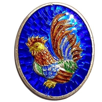 Rian Gai Fa Pim Yai Ongk Kroo - Solid Silver with Blue Rachawadee Animals - LP Suang 80th Anniversary Edition Only 80 Made