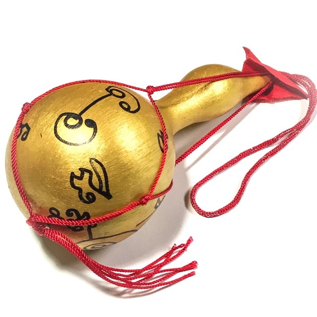 Nam Tao Maha Lap Maha Choke Magic Spell Filled Gourd Hand Inscriptions 7 x 3 Inches - Kroo Ba Nikorn - Wat Ban Gong