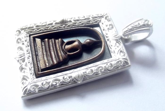 Pra Somdej Wat Rakang Pim Yai - Ongk Nava Grob Ngern (9 Sacred Metals Image, Silver Frame) - 'Benja Baramee' edition - Wat Rakang Kositaram 2555 BE - Only 299 Made