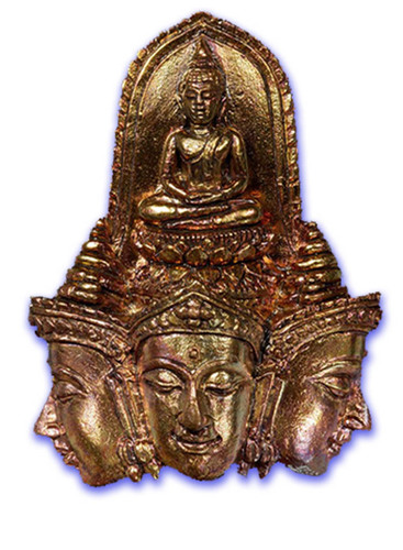 Pra Prohm Perd Loke (Brahma Opening the Worlds) - Nuea Nava Loha (9 Sacred Metals) - &#39;Traimas&#39; Edition 5 x 3.5 Cm - Luang Por Phad - Wat Rai 2551 BE