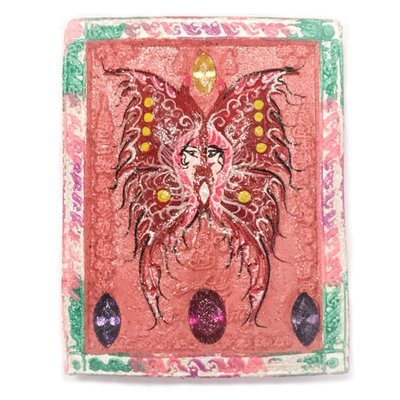Taep Jamlaeng Hang Riw Pim Klang 14 Gems 4 Takrut + Brahma Statuette Wai Kroo 2556 - Kroo Ba Krissana Intawano