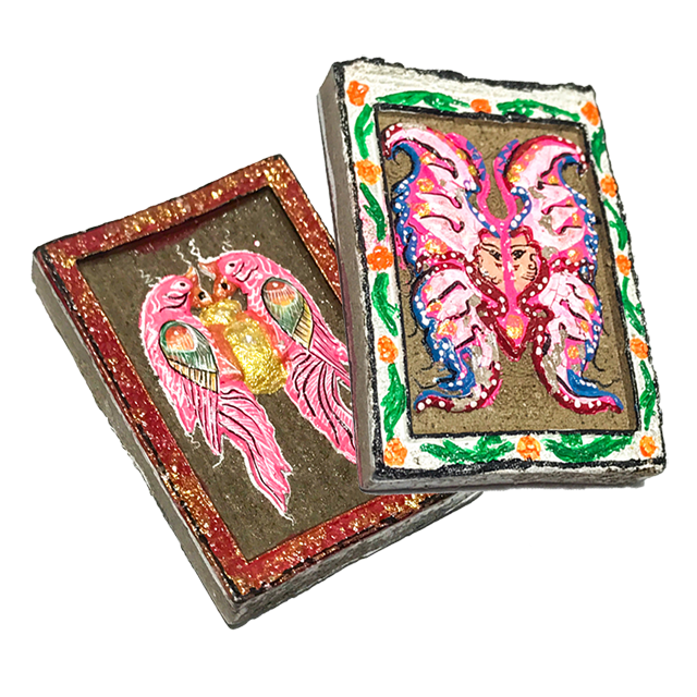 Taep Jamlaeng Gaew Sariga Shiva-Kali with Crystal Celestial Pink-Blue Butterfly Pink Magpie 2554 BE Lunar Eclipse Ceremony Only 300 Made Kroo Ba Krissana