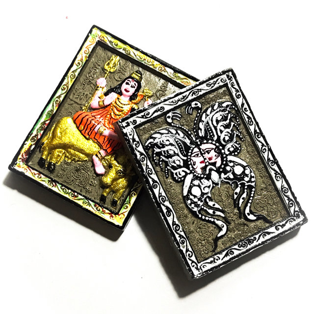 Pra Isworn Maha Taep Jamlaeng 2549 BE Black-White King Butterfly Orange Robed Shiva - Kroo Ba Krissana