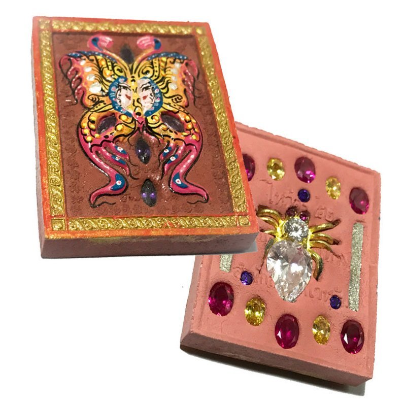 Taep Jamlaeng Pim Yai Ongk Kroo Nuea Chompoo 2552 BE 22 Gems Money Spider 2 Takrut Only 50 Made Kroo Ba Krissana