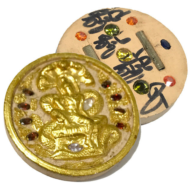 Taep Jatukam Ramataep Pim Yai Ongk Kroo 19 Gems 2 Takrut Hand Inscribed Nuea Pikul Wai Kroo 2550 BE Kroo Ba Krissana