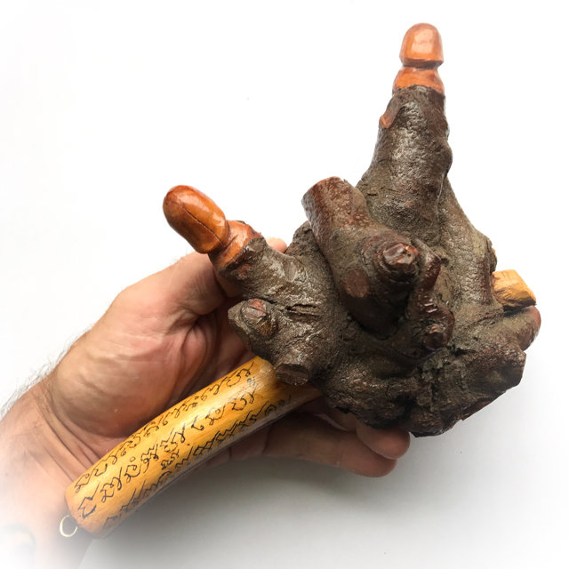 Giant Palad Khik Mai Ga Fak Rak Koon 10 x 6 x 4 Inches Sacred Tree Phallic with Khom Spell Inscription Blessed by Luang Por Prohm &amp; Khao Or Masters