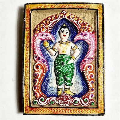 Pra Khanta Kumarn Maha Taep Mee Lai Sen Green Pants 2545 BE Skanda War God of Shiva 3 Year Empowerment - Kroo Ba Krissana