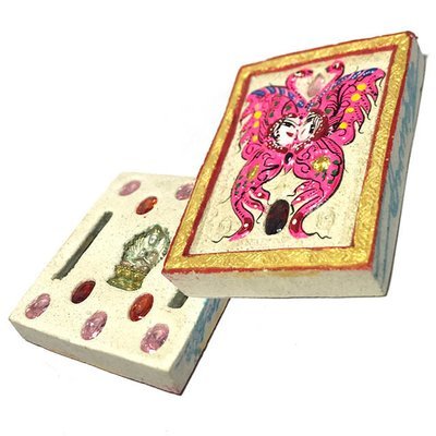 Taep Jamlaeng Pim Klang Asrom Sathan 2555 BE 2 Takrut 14 Gems Kwan Yin Deity - Kroo Ba Krissana Only 55 Made
