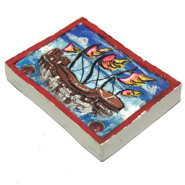 Sampao Jao Sua Wealthy Merchant Ship 2556 BE Red Magenta and Purple Gems 2 Takrut Only 500 made Kroo Ba Krissana