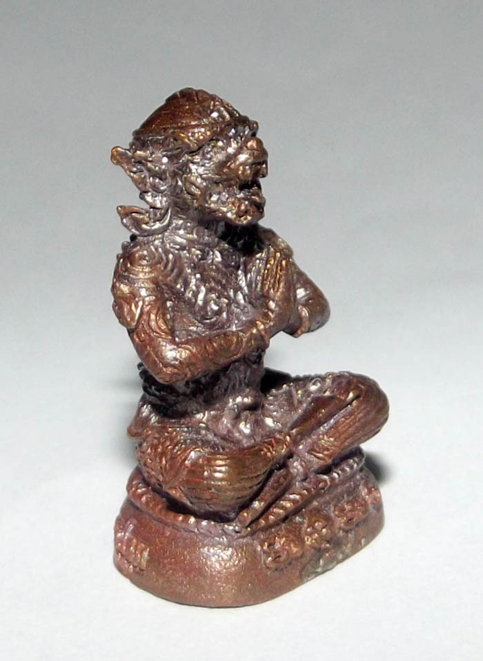 Hanuman Maha Waet Raay Montr (Hanuman Casting Spells) - Nuea Tong Daeng Phiw Fai (Flamed Copper with Sacred Powders and Takrut) - Luang Phu Ap + Luang Phu Yaem 'Ruam Baramee Puttakun'