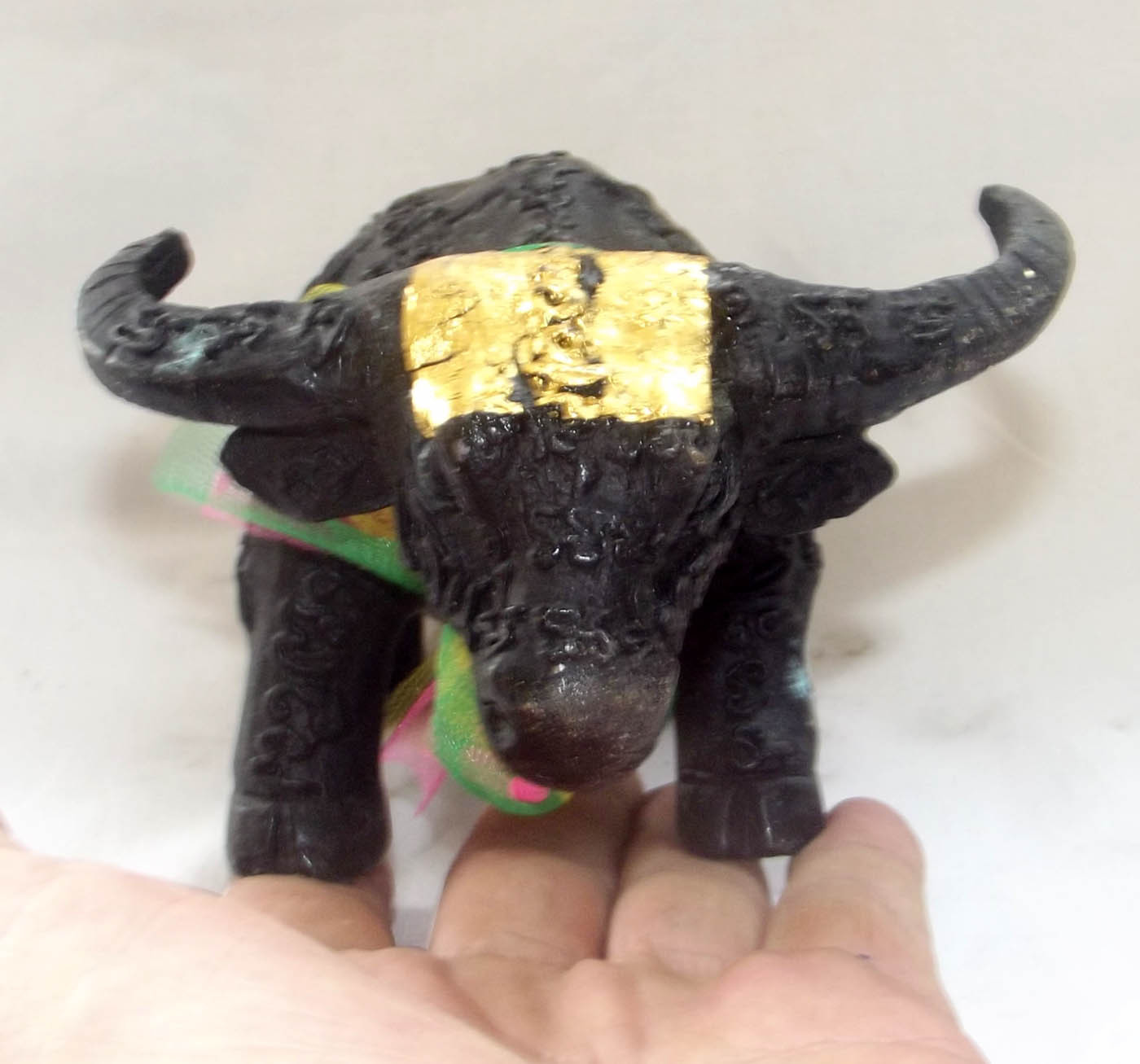 Kwai Tanu Bucha Statue Anti Black Magic Protection and Bringer of Sustenance - Takrut Hua Jai Kwai Tanu Pork Krang Putsa - 6.5 Inches long x 4 Inches High - LP Jerd, Suan Badibat Tam Po Sethee 2555 BE