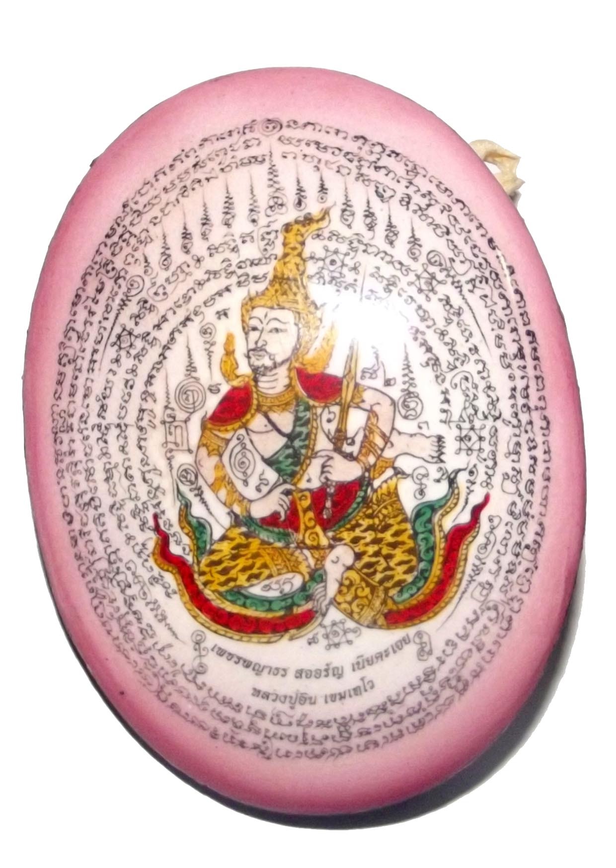 Tewada Long Hong (Paetch Payatorn) - Pink Face Jumbo Locket- 1 Rak Sorn Flower, 1 Deva, 1 Black Pearl 6 Takrut - Nia Kajia Maha Sanaeh 2554 BE edition - Luang Phu In