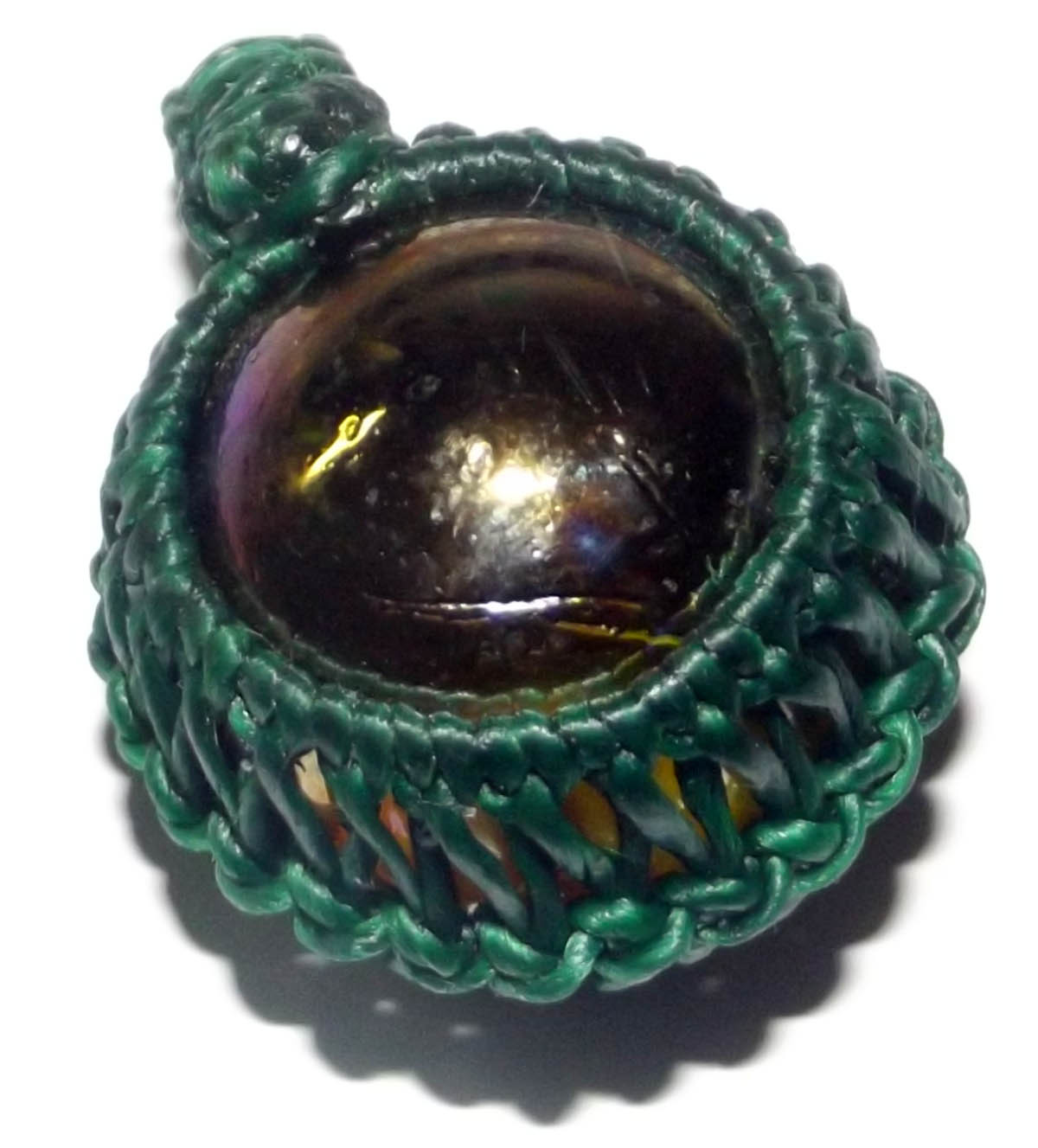 Look Om Dragon Ball (Gaew Sarapat Nerk) - Wishing Crystal (Green) - Luang Phu Bpun Tammabalo 2549 BE