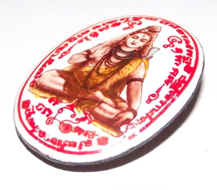 Locket Pra Isworn Shiva Maha Deva Ongk Kroo - Wai Kroo 2555 BE Edition - Sacred Maha Lap Powders + 2 Takrut + Skin + Ganesha statuette insert - Ajarn San Kong Waet